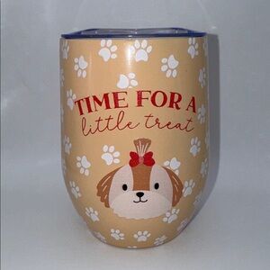 Time For A Little Treat 12 oz. Dog Wine Tumbler Bella Bug